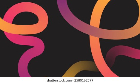 Vibrant Abstract Background with Gradient Swirling Lines, Colorful Gradient Twisted Shapes – Futuristic Design