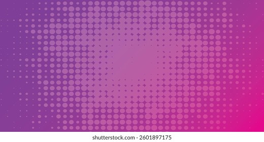 vibrant abstract background with a halftone dot pattern in shades of purple and pink, featuring a dynamic gradient effect and modern digital aesthetics