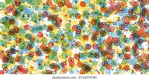 A vibrant abstract background made of overlapping colorful circles, creating a playful and energetic artistic texture perfect for modern design projects