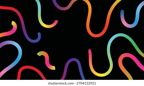 Fondo abstracto vibrante con líneas fluidas multicolores que crean un diseño moderno.