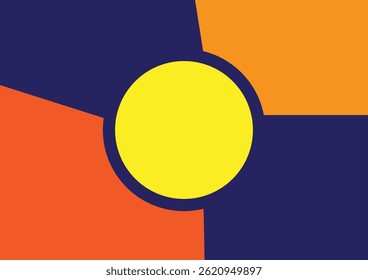 Vibrant abstract for background. Orange, yellow, and blue geometric shapes for banners, cover, and artwork design.