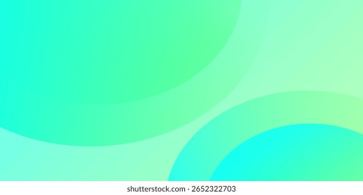 Fundo abstrato vibrante com círculos de gradiente verde e azul sobrepostos. Design moderno e fresco para slides de arte digital, web ou apresentação