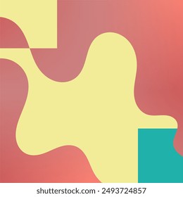 A vibrant abstract background with overlapping organic shapes in shades of pink, yellow, and teal. The shapes have a soft, diffused appearance, creating a sense of depth and movement.