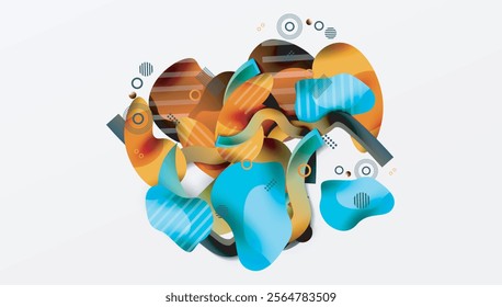 Vibrant abstract background overlapping shapes