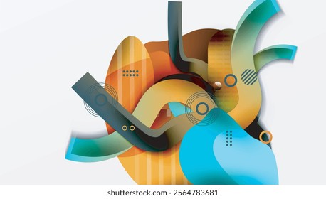 Vibrant abstract background overlapping shapes