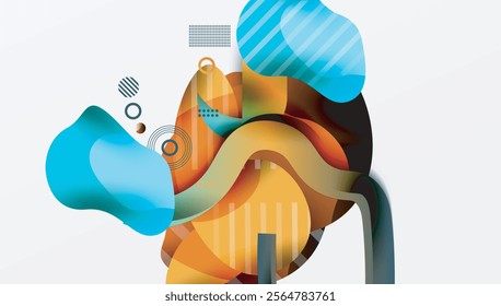 Vibrant abstract background overlapping shapes
