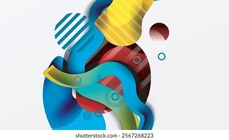 Vibrant abstract background overlapping shapes