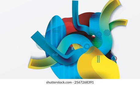 Vibrant abstract background overlapping shapes