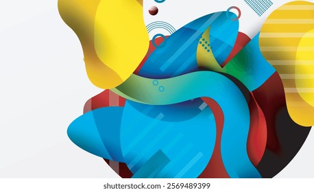 Vibrant abstract background overlapping shapes