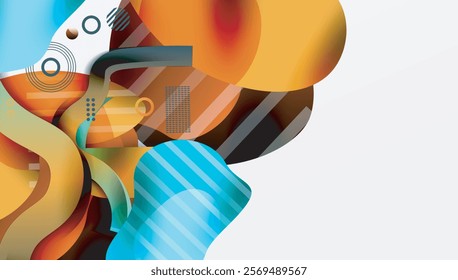 Vibrant abstract background overlapping shapes
