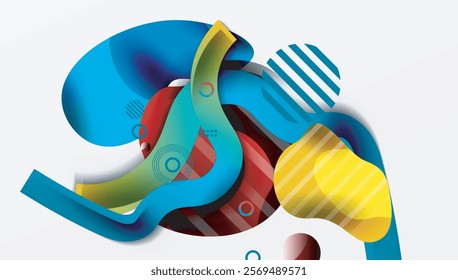 Vibrant abstract background overlapping shapes