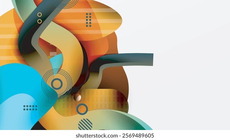 Vibrant abstract background overlapping shapes
