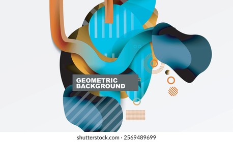 Vibrant abstract background overlapping shapes