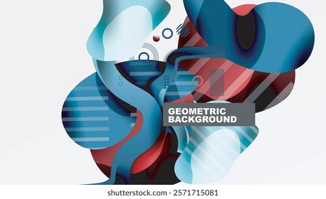 Vibrant abstract background overlapping shapes
