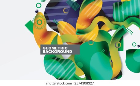 Vibrant abstract background overlapping shapes