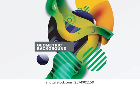 Vibrant abstract background overlapping shapes