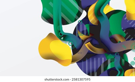 Vibrant abstract background overlapping shapes