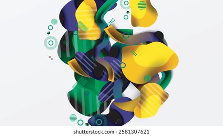 Vibrant abstract background overlapping shapes
