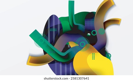 Vibrant abstract background overlapping shapes