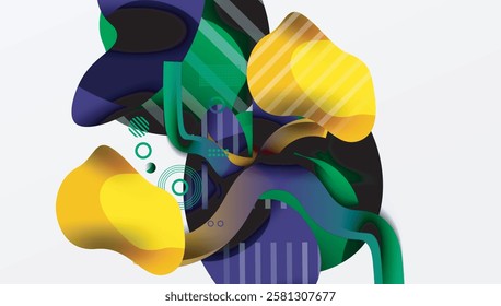 Vibrant abstract background overlapping shapes