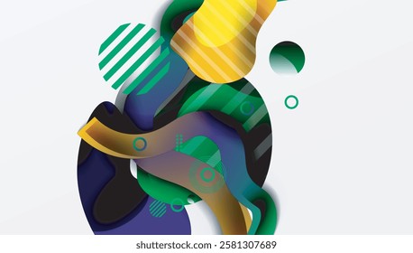 Vibrant abstract background overlapping shapes