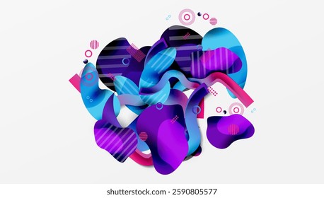 Vibrant abstract background overlapping shapes