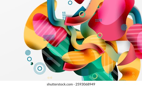 Vibrant abstract background overlapping shapes