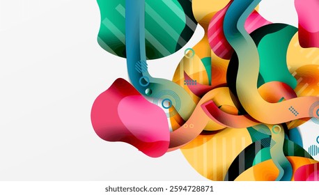 Vibrant abstract background overlapping shapes