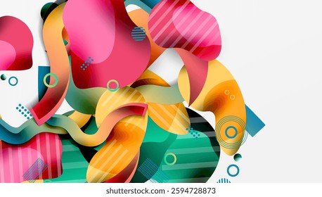 Vibrant abstract background overlapping shapes