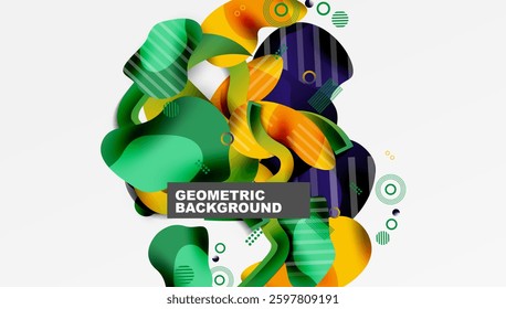 Vibrant abstract background overlapping shapes