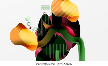 Vibrant abstract background overlapping shapes