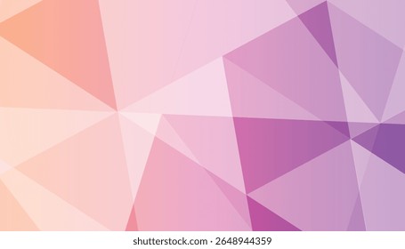 Vibrant abstract background with overlapping translucent triangles in orange, pink, and purple tones. Perfect for modern design, tech themes, or creative layouts.

