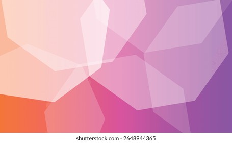 Vibrant abstract background with overlapping translucent triangles in orange, pink, and purple tones. Perfect for modern design, tech themes, or creative layouts.

