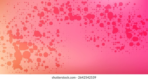 Vibrant abstract background with red and pink gradient and dynamic circular splash pattern. Modern and energetic design with a bubble-like halftone effect.