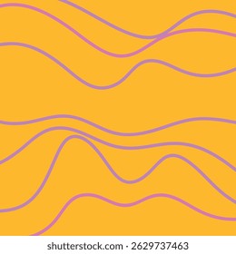 Fundo abstrato vibrante com retro linhas onduladas em estilo psicodélico e groovy 70s. As listras curvas coloridas criam uma composição dinâmica e fluente perfeita para o design inspirado no vintage, cartazes de música,