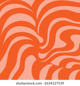 Vibrant abstract background with retro wavy lines in psychedelic and groovy 70s style. Colorful curved stripes create a dynamic, flowing composition perfect for vintage-inspired design, music posters