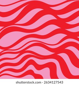 Vibrant abstract background with retro wavy lines in psychedelic and groovy 70s style. Colorful curved stripes create a dynamic, flowing composition perfect for vintage-inspired design, music posters