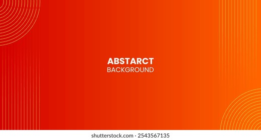 A vibrant abstract background in shades of red and orange, featuring minimalist golden curved and straight lines on the left and bottom. Ideal for modern, eye-catching design