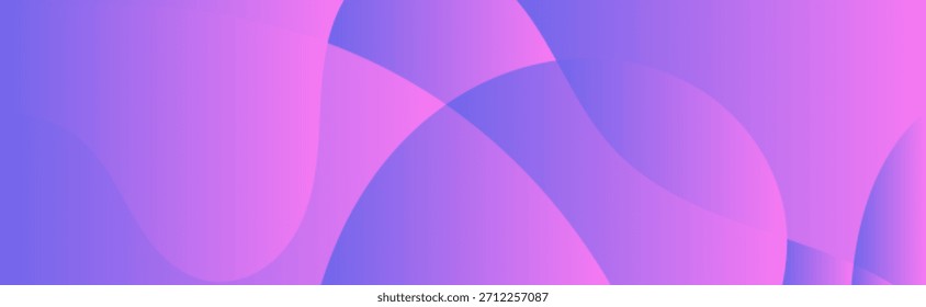 Un fondo abstracto vibrante que muestra una suave transición de degradado de púrpura profundo a rosa suave. Las Formas onduladas traslúcidas y superpuestas crean una textura visual dinámica y moderna, ideal para proyectos de diseño contemporáneo y arte digital.