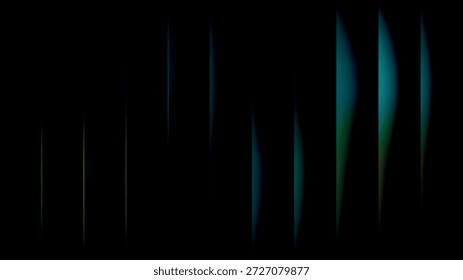 Fondo abstracto vibrante con rayas de luz verde y azul sobre un fondo oscuro, creando un efecto visual dinámico y enérgico con vigas de colores.