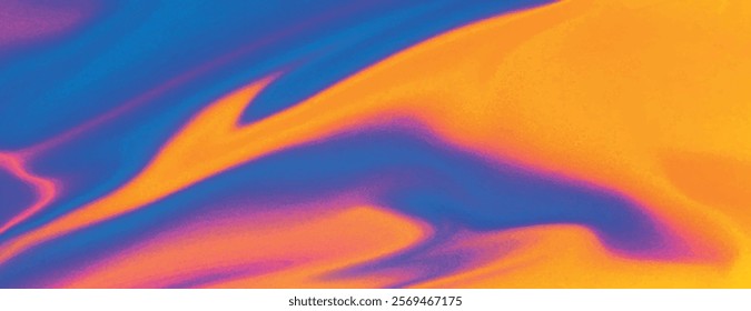 Vibrant abstract background with a swirling pattern. The background features blue and orange colors. Smooth texture background with a dynamic feel. Abstract fluid gradient texture background vector