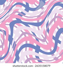 A vibrant abstract background of undulating pastel waves curving ribbons of pink, purple, and blue weave together in a seamless, fluid pattern.