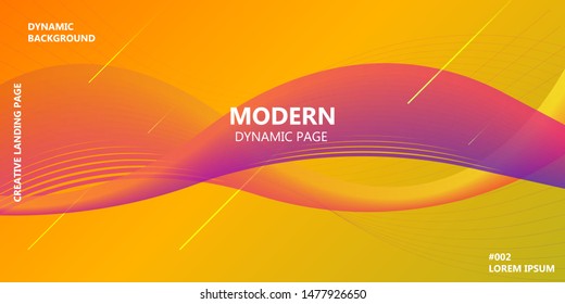 Vibrant abstract background vector color pattern. Backdrop wallpaper gradient banner light. Geometric colorful trendy futuristic shiny wave concept. Flow stripe digital cover