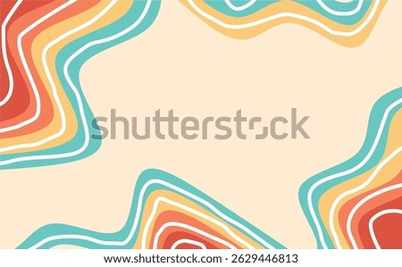 Vibrant abstract background with wavy layered shapes in paper cut style. Perfect for templates, posters, banners, and creative projects.