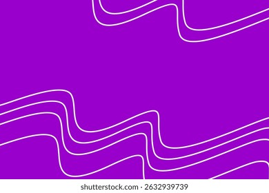 Vibrant abstract background with white wavy lines on purple canvas creating a modern artistic feel