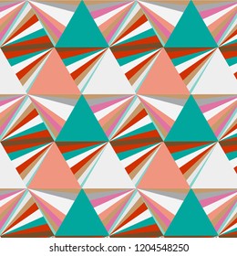 Vibrant Abstract Background,retro style triangle pattern. Randomly colored triangles, vector illustration.