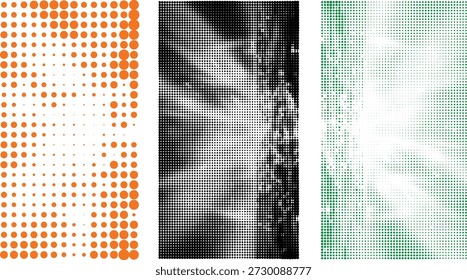 Vibrant abstract backgrounds with dots and halftone effects