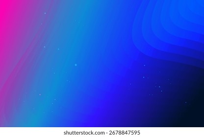 Vibrante abstracto azul y rosa gradiente de fondo de ondas que fluyen partículas brillantes
