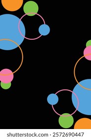 Vibrant abstract with colorful geometric circle shape on a black background.