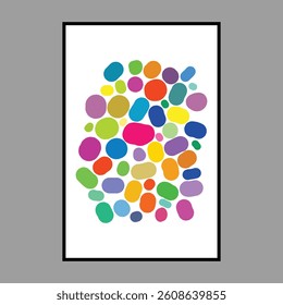 vibrant abstract colorful pebbles pattern on frame